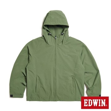 EDWIN 男裝 大寬版防風連帽外套 (灰綠色)