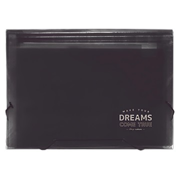 珠友文化 12層A4風琴夾 鬆緊帶 附6色索引紙  黑色  1個