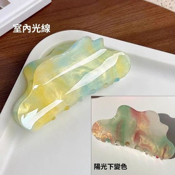 🥇隔日達出💎2026春夏新款亞克力雲朵變色抓夾  高級感小清新精緻多巴胺馬尾夾