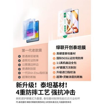 綠聯泰坦適用iPad11Air8鋼化膜2026新款Pro11寸7蘋果25平板1221mini67第10十代a16貼膜18無塵倉12.9保護全屏4