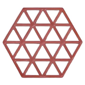 北歐風PVC防滑耐高溫鏤空防燙造型隔熱桌墊/杯墊  14 x 16 x 0.6 cm  橘紅色  3個