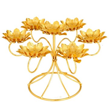 合金酥油燈座蓮花燭臺供佛燈架佛堂寺廟供奉供佛禮佛用品