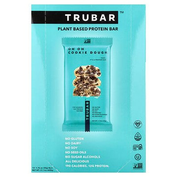 Trubar, 植物基蛋白棒，曲奇面團，12 根，每根 1.76 盎司（50 克）