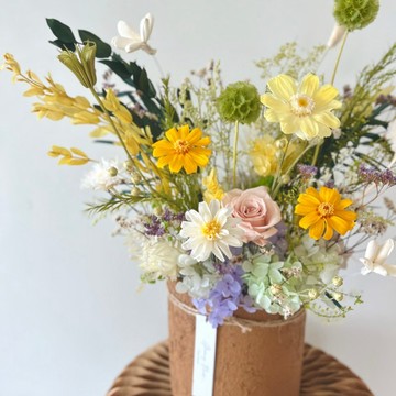 田園晨光盆花 亮彩自然系 開幕花禮 入厝祝賀 乾燥花 永生花 可