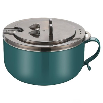 北歐風瀝水304不鏽鋼泡麵碗-1000ML  顏色隨機  1個