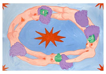 原創手繪怪獸女士自我循環藝術微噴裝飾畫