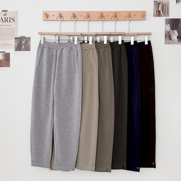 【Fee現貨6色新品】彈力顯瘦側開叉太空棉長褲🔥哈倫褲 錐形褲 太空棉褲 高腰 女長褲 顯瘦長褲 休閒長褲 黑色長褲