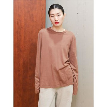 桑蠶絲真絲T恤針織長袖T恤女 簡約基礎寬松純色上衣 日新家GF34