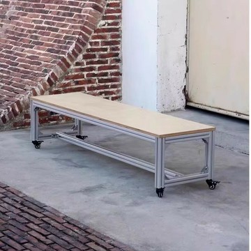 樺木辦公桌簡約洽談鋁材會議桌書桌辦公桌大班桌工作臺創意海洋板[DD030109]