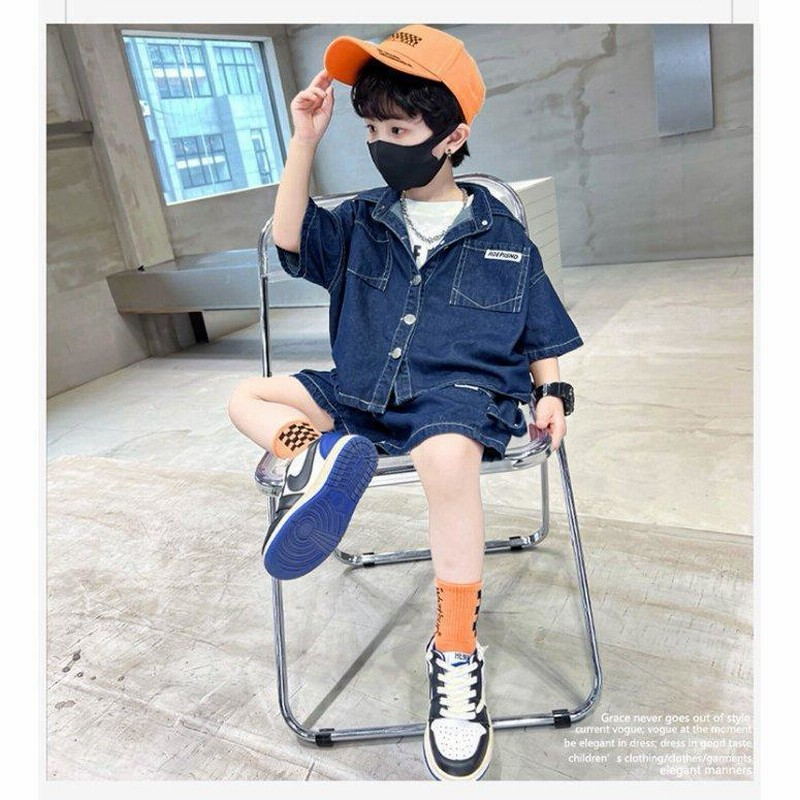 韓国子供服セットアップ男の子夏服おしゃれ2点セット半袖デニムシャツ+デニムショートパンツキッズボーイズ幼児上下セットお出かけ通園通学 通販  LINEポイント最大0.5%GET LINEショッピング