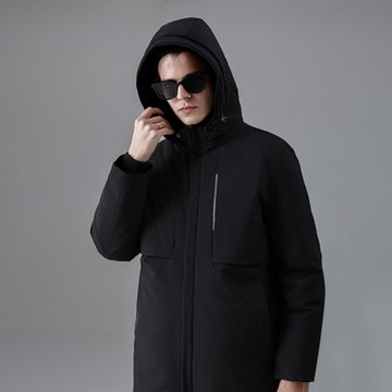 [米蘭精品] 真羽絨90%鵝絨羽絨外套羽絨衣夾克-簡約防風百搭保暖男外套2色74ib10