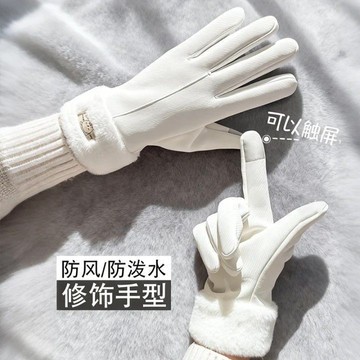 🔥臺灣出貨🔥觸屏手套 騎車手套 防風防水 保暖手套 機車手套 女款加絨加厚 -20℃ 抗寒觸控手套 騎車防凍滑雪必備