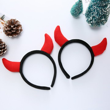 紅色頭飾洗臉發箍女牛角頭箍發卡兒童搞怪年新款網紅夏季發夾