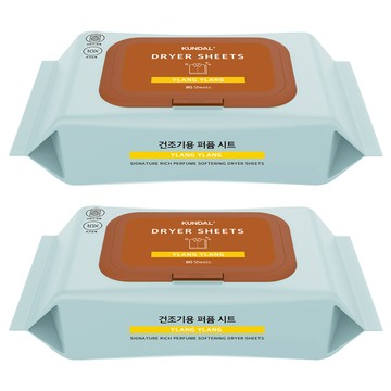 KUNDAL 昆黛爾 10倍高濃縮柔軟香氛烘衣紙 依蘭香  80張  2包