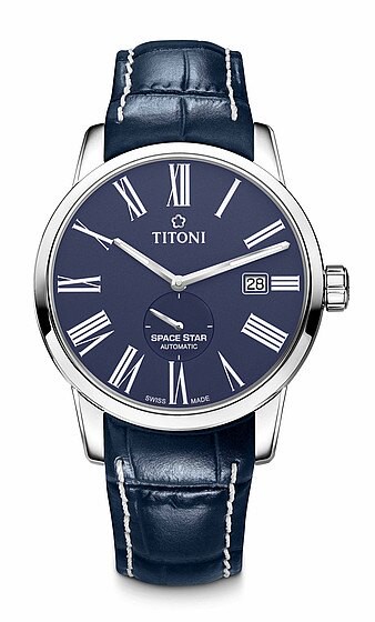 TITONI瑞士梅花錶天星系列83638S-ST-609簡約羅馬經典腕錶/藍40mm｜樂天全館特惠中★指定刷卡回饋10%