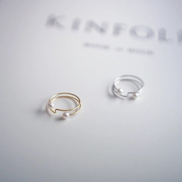 平行世界  雙層雙珠珍珠戒指