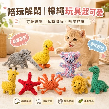 寵物棉繩玩具 【⭐全館領券再9折】 小狗磨牙玩具 狗玩具  寵物編織類玩具 犬用編織玩具 編織球【CAT補給站】