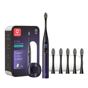 [歐可林] X Pro智慧音波電動牙刷_6刷+盒套裝組(極夜紫)