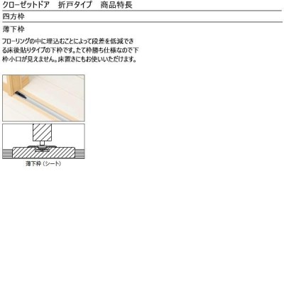 YKKAP収納 クローゼットドア 両開き戸 JA ケーシング[三方枠]：[幅