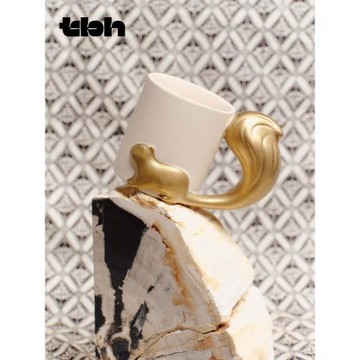 tbh野獸派家居工坊松鼠陶瓷浮雕馬克杯水杯禮盒裝禮物