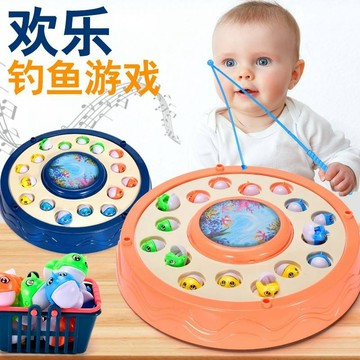 《翔翼玩具》 歡樂釣魚盤 釣魚玩具 旋轉 釣魚 音樂釣魚機 釣魚盤 玩具 釣魚台 親子遊戲12-2989安全標章合格玩具