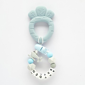 BRYDEN 直升機 珊瑚藍胡蘿蔔固齒器 / 客製化奶嘴鏈