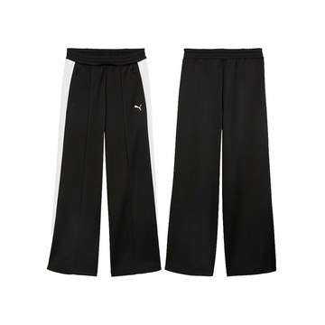 PUMA W T7 Wide Leg Pants 運動寬褲 黑色 Rose著用款 抽繩 寬鬆 百搭 639122-01