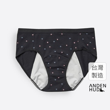 【Anden Hud】Little Game ．中腰生理褲(黑-復古星星) 純棉台灣製