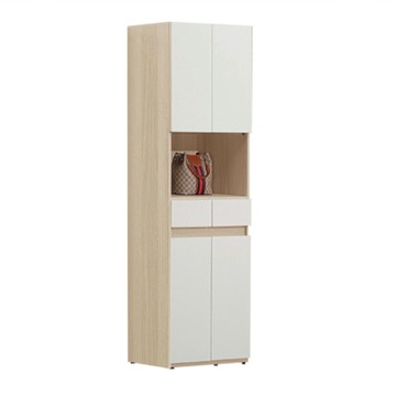 文創集 武林街雙色2尺四門中空二抽玄關櫃-60x37x194cm免組