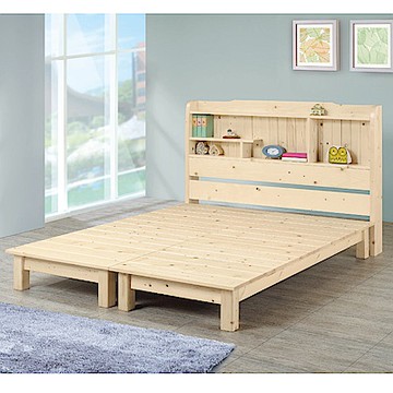 MUNA風格5尺松木床台(床頭+床底) 寬151X深207.5X高105cm