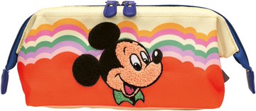 日本 Skater Disney 復古米奇拉鍊收納袋 筆袋 米老鼠 刺繡 鉛筆盒 化妝包＊夏日微風＊