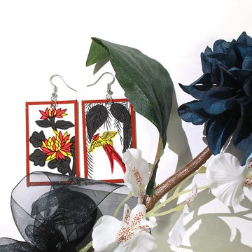 花田耳環/耳墜.  初秋