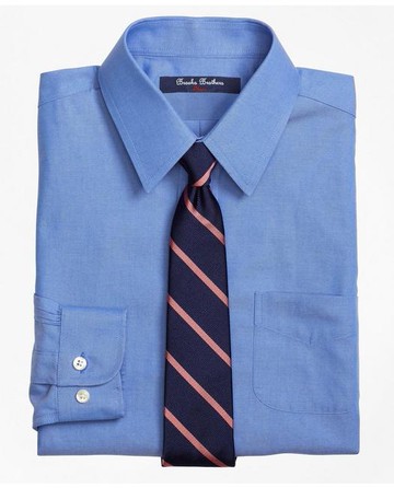 Brooks Brothers Boys Non-Iron Supima Pinpoint Cotton Dress Shirt | French Blue | Size 8