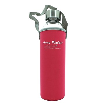 Anny Rabbit 安妮兔 時尚玻璃瓶二代 550ml #304不鏽鋼瓶蓋  桃紅色  1個