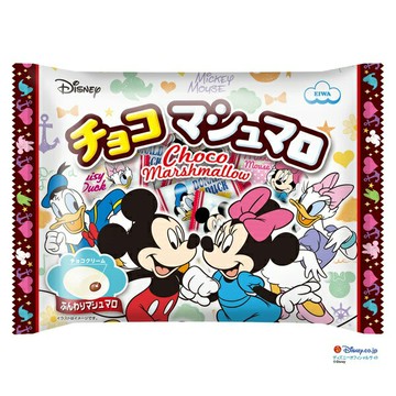 【江戶物語】EIWA 伊華 可可風味夾心棉花糖 120g 家庭包 巧克力棉花糖 迪士尼 聯名限定 米奇米妮 日本原裝進口