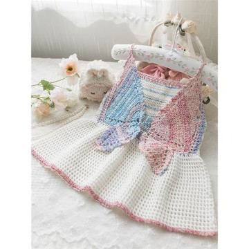 新媽咪手作蝶翼吊帶手工DIY編織鉤針毛線團背心棉線自制材料包亻