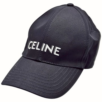 CELINE 經典Gabardine品牌LOGO刺繡標誌棒球帽(黑色)