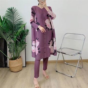 【KEITH-WILL歐風】現貨韓國三宅風大朵花褲套裝