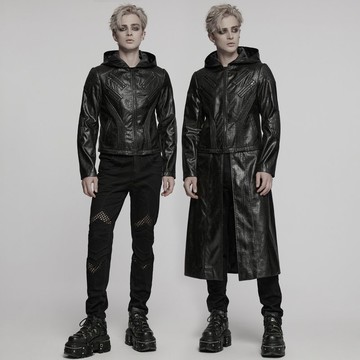 黃金黎明會巫師仿皮革連帽外套 / 兩穿式 / 可拆擺 / 短版 / 長版