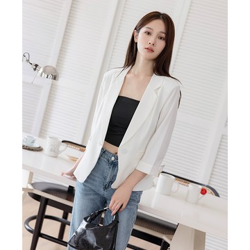 【夏季新品】HS 俐落單釦西裝外套 白色