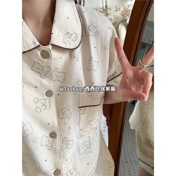 睡衣女款2025新款夏季短袖短褲薄款可愛ins風高顏值家居服女套裝