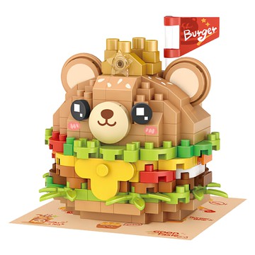 LoZ 微型迷你積木 LOZ8812 260片  小熊漢堡  1盒