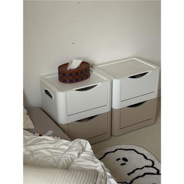 韓系ins雙開式組合收納箱臥室分類置物架兒童玩具整理箱馬卡龍色