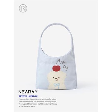 尼睿新款包包通勤可愛百搭單肩包大學生上課大容量帆布包禮物Q89