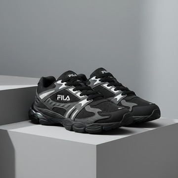 FILA OLYMPIAN 男復古經典慢跑鞋-黑灰 1-J310A-041