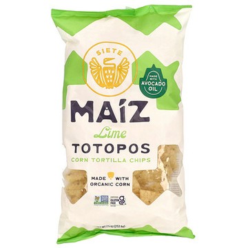 Siete, Maiz Totopos 墨西哥玉米片，酸橙味，7.5 盎司（212.6 克）
