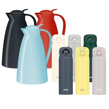 【THERMOS膳魔師】保溫瓶500ml+【alfi愛麗飛】玻璃內膽真空保溫壺1000ml優惠組