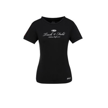 FILA 女短袖圓領T恤-黑色 5TEA-1319-BK