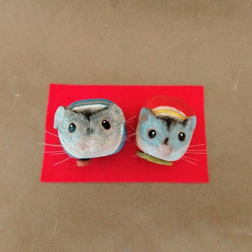 木雕雛人形 生肖 鼠【侏儒 hamsters】