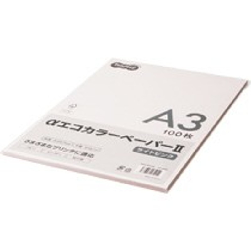 まとめ） TANOSEE αエコカラーペーパーII B4 ピンク 少枚数パック 1冊